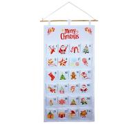 SAVORLIVING Calendrier de l'Avent de Noël avec 24 poches, sac de rangement réutilisable, calendrier de l'Avent en tissu à suspendre au mur pour Noël, vacances, décoration murale de la maison