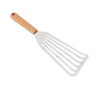 SAVORLIVING Spatule à poisson, Spatule à fente fine en acier inoxydable avec manche en bois, Spatule à fente résistante à la chaleur avec tête inclinée pour retourner, frire et griller.