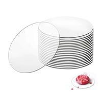 SAVOSWEET 10 Pièces Disques Ronds en Acrylique, Feuilles Acryliques Transparentes Vierges en Acrylique 15cm, pour Peinture, Sculpture, Encadrement, Fabrication de Gâteaux et Bricolage