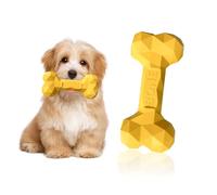 SAVOSWEET Os a Macher pour Chien Jouet, Jouet de Dentition pour Chien, Jouet en Caoutchouc Jaune pour Petit Chien Os, Convient aux Chiens de Moins de 5 Kg