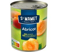 Savourez des abricots entiers prêts à déguster - ST MAMET Fruits au Sirop Abricots Entiers, sans conservateurs, boîte de 820g - Lot de 3