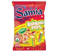 Savourez des bonbons acidulés et piquants certifiés halal avec SAMIA Rainbow Pep's, format pratique de 200g - Lot de 4