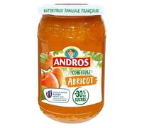 Savourez la confiture d'abricots allégée ANDROS 350g, douceur fruitée et légère au petit-déjeuner- Lot De 4