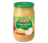 Savourez la douceur des pommes en morceaux avec le bocal 740g de compote ANDROS, pratique et gourmand- Lot De 2