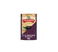 Savourez l'apéritif sans pépins avec les Olives Noires Dénoyautées à la Grecque TRAMIER, format pratique de 100g - Lot de 4
