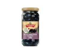 Savourez l'authenticité du Sud avec les olives noires entières à la grecque TRAMIER variété Beldi sans résidus de pesticides pot de 250g - Lot de 3
