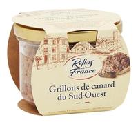 Savourez l'authenticité du Sud-Ouest avec REFLETS DE FRANCE Grillons de canard du Sud-Ouest, recette traditionnelle, bocal de 180g - Lot de 3