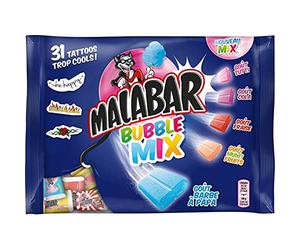 Savourez le Bubble Mix MALABAR 214G, un assortiment gourmand de bonbons pétillants et fruités- Lot De 4