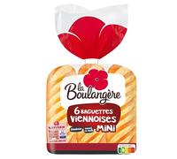 Savourez le croustillant des mini baguettes viennoises LA BOULANGERE, 6 pièces pour gourmands- Lot De 4