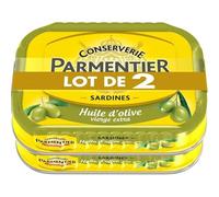 Savourez le goût authentique des sardines à l'huile d'olive PARMENTIER, lot de 2 boîtes 2x135g- Lot De 3