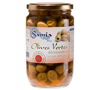 Savourez les olives vertes dénoyautées SAMIA 300G, parfaites pour vos recettes d'Orient- Lot De 4