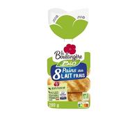 Savourez les pains au lait bio LA BOULANGERE, moelleux et gourmands - 280g parfaits au petit-déjeuner- Lot De 4