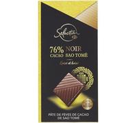 Savourez l'intensité épicée et boisée du cacao Sao Tomé avec CARREFOUR SELECTION Tablette Chocolat Noir 76% format 80g - Lot de 6