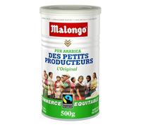 Savourez un café équitable et authentique au quotidien avec MALONGO Café Moulu 100% Arabica, format pratique 500g en boîte métal recyclable - Lot de 2