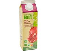Savourez un jus de grenade pur et sans sucres ajoutés - CARREFOUR BIO, 100% pur jus, contenance 1L, brique carton éco conçue - Lot de 3