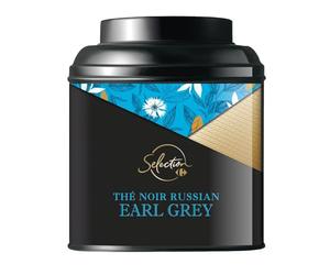 Savourez un moment de pause gourmande avec le Thé Noir Earl Grey CARREFOUR SELECTION, saveur Russian Earl Grey, écorces d'agrumes et bleuet, format 100g en boîte métallique - Lot de 3