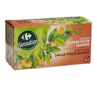 Savourez un moment gourmand et exotique avec CARREFOUR SENSATION Thé Noir Pêche Mangue, format X25 - Lot de 4