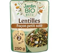 Savourez un plat bio traditionnel avec les Lentilles façon Petit Salé JARDIN BIO 250G, sain et gourmand- Lot De 4