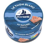 Savourez un thon blanc authentique et fin pour vos repas quotidiens - PETIT NAVIRE Thon Entier Germon au Naturel, Boîte de 93g - Lot de 3