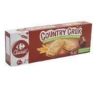 Savourez une pause gourmande sans huile de palme avec les Biscuits Goût Chocolat Noisette CARREFOUR CLASSIC', format 125g - Lot de 4
