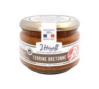 Savourez une terrine bretonne authentique et dorée au four avec HENAFF, pot de 180g, Label Rouge, IGP, viande origine France, sans colorant ni conservateur - Lot de 4