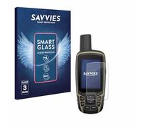 savvies 3 Pièces Protection Écran Verre pour Garmin GPSMAP 65s 9H Film Protecteur, Film en Verre, Transparent, sans Bulles, Anti-Fingerprint, Anti-Rayures, Verre Trempé