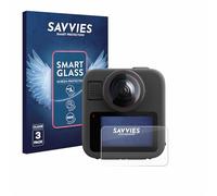 savvies 3 Pièces Protection Écran Verre pour GoPro Max 2 9H Film Protecteur, Film en Verre, Transparent, sans Bulles, Anti-Fingerprint, Anti-Rayures, Verre Trempé