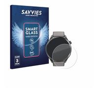 savvies 3 Pièces Protection Écran Verre pour Hama Smartwatch 9000 9H Film Protecteur, Film en Verre, Transparent, sans Bulles, Anti-Fingerprint, Anti-Rayures, Verre Trempé