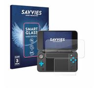 savvies 3 Pièces Protection Écran Verre pour New Nintendo 2DS XL 9H Film Protecteur, Film en Verre, Transparent, sans Bulles, Anti-Fingerprint, Anti-Rayures, Verre Trempé