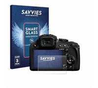 savvies 3 Pièces Protection Écran Verre pour Panasonic Lumix DC-FZ82 / FZ82D 9H Film Protecteur, Film en Verre, Transparent, sans Bulles, Anti-Fingerprint, Anti-Rayures, Verre Trempé