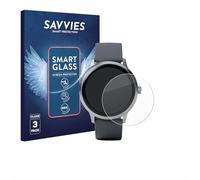 savvies 3 Pièces Protection Écran Verre pour Pebble Round 2 9H Film Protecteur, Film en Verre, Transparent, Anti-Rayures, Verre Trempé