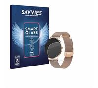 savvies 3 Pièces Protection Écran Verre pour Xcoast X-Watch Siona 2 9H Film Protecteur, Film en Verre, Transparent, sans Bulles, Anti-Fingerprint, Anti-Rayures, Verre Trempé