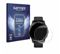 savvies 4 Pièces Full-Screen Ecran Protection pour Garmin Venu 2 Plus Full Cover Film Protection 3D Curved [Couverture Complète, Transparente]