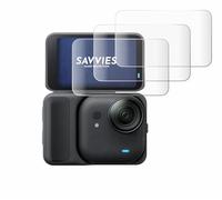 savvies 4 Pièces Full-Screen Ecran Protection pour Insta360 Go Ultra Full Cover Film Protection 3D Curved [Couverture Complète, Transparente]