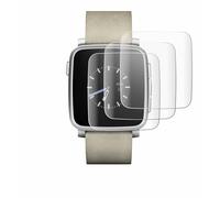 savvies 4 Pièces Full-Screen Ecran Protection pour Pebble Time Steel Full Cover Film Protection 3D Curved [Couverture Complète, Transparente]