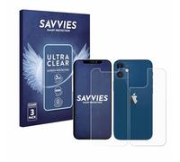 savvies Film Protection pour Apple iPhone 12 | (Avant+Arrière) 6 Pièces Clair Protection d'écran Made in Germany Transparent Anti-Rayures Screen Protector