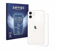 savvies Film Protection pour Apple iPhone 12 mini | (Arrière) 6 Pièces Clair Protection d'écran Made in Germany Transparent Anti-Rayures Screen Protector