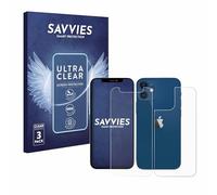 savvies Film Protection pour Apple iPhone 12 mini | (Avant+Arrière) 6 Pièces Clair Protection d'écran Made in Germany Transparent Anti-Rayures Screen Protector