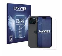Protection Ecran Savvies pour Apple iPhone 15 (Avant+Caméra) 6 Pièces - Film Protection Ultra Clair