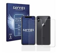 savvies Film Protection pour Apple iPhone X | (Avant+Arrière) 6 Pièces Clair Protection d'écran Made in Germany Transparent Anti-Rayures Screen Protector