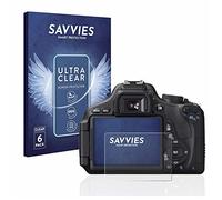savvies Film Protection pour Canon EOS 600D | 6 Pièces Clair Protection d'écran Made in Germany Transparent Anti-Rayures Screen Protector