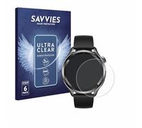 savvies Film Protection pour Xiaomi Watch S4 | (47 mm) 6 Pièces Clair Protection d'écran Made in Germany Transparent Anti-Rayures Screen Protector