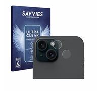savvies Protection Ecran pour Apple iPhone 15 (Caméra UNIQUEMENT) 6 Pièces - Film Protection Ultra Clair