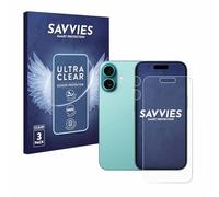 savvies Protection Ecran pour Apple iPhone 16 (Avant+Caméra) 6 Pièces - Film Protection Ultra Clair