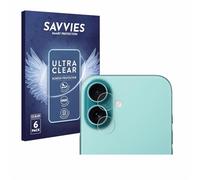 savvies Protection Ecran pour Apple iPhone 16 (Caméra UNIQUEMENT) 6 Pièces - Film Protection Ultra Clair
