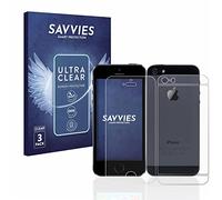 savvies Protection Ecran pour Apple iPhone 5 / 5S / 5C / SE 2016 (Recto + Verso) 6 Pièces - Film Protection Ultra Clair