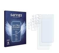 savvies Protection Ecran pour Samsung Galaxy S21 Ultra 5G (Avant+Caméra) (6 Pièces) - Film Protection Ultra Clair