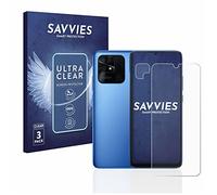 savvies Protection Ecran pour Xiaomi Redmi 10C (Avant+Caméra) (6 Pièces) - Film Protection Ultra Clair