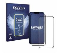 savvies Verre Trempé Complet compatible avec Apple iPhone 13 Pro Max / 14 Plus (2 Pièces) Couverture Complète Protection Écran Dureté 9H - Full Cover Noir