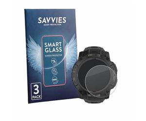 savvies Verre Trempé pour Garmin Instinct 3 Tactical Edition | (50 mm) 3 Pièces Clair Protection d'écran Made in Germany 9H Film Protecteur Film en Verre Anti-Rayures